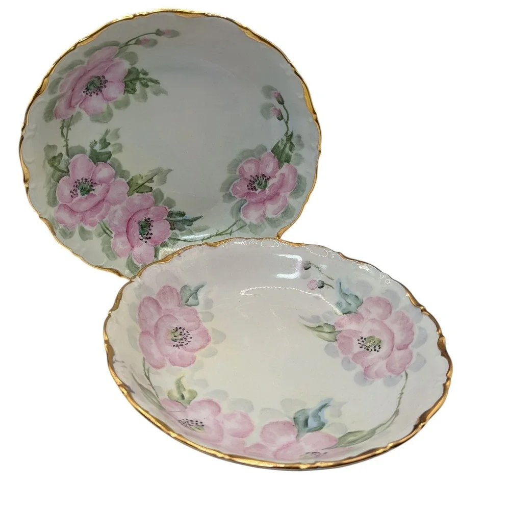 Vintage Seltmann Weiden Soup‎ Bowl Bavaria Hand Painted Signed Set of Four SEE